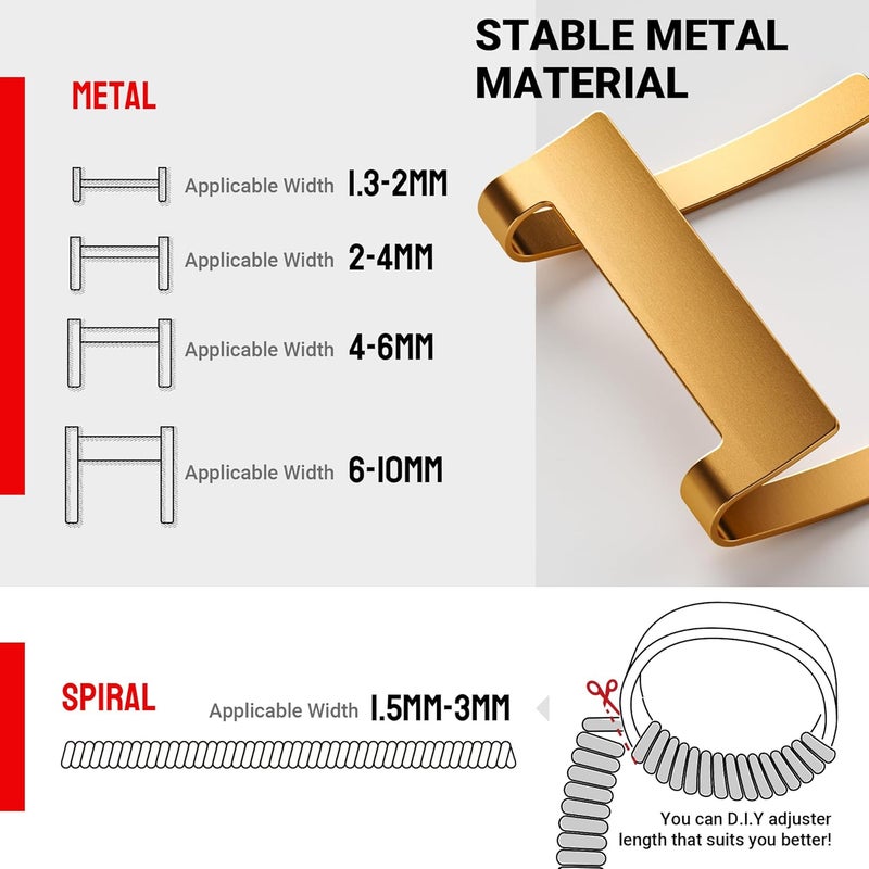 Omilly Filled Metal Ring Guard for Loose Rings, Invisible Ring Size Adjuster, Fits Ring Width 1.3mm-10mm, Easy to Use, 8 Pack with 4 Sizes, Secure Fit for Women & Men-Golden - Image 5
